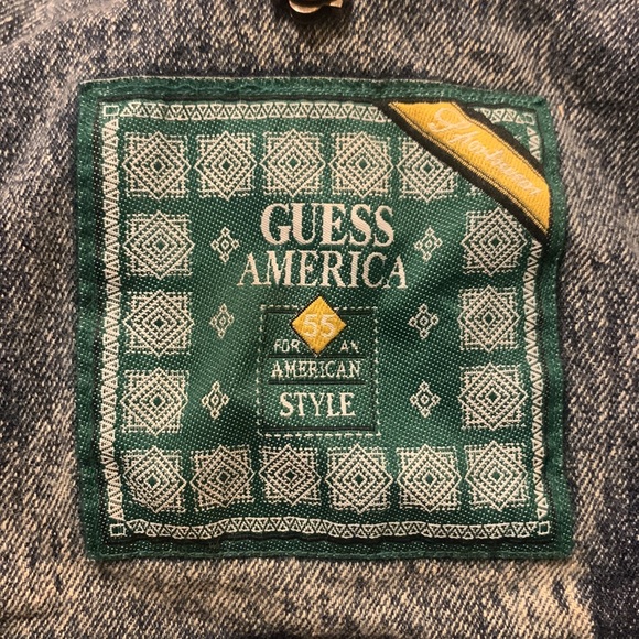 VINTAGE GUESS Denim Drawstring Backpack - Picture 2 of 6